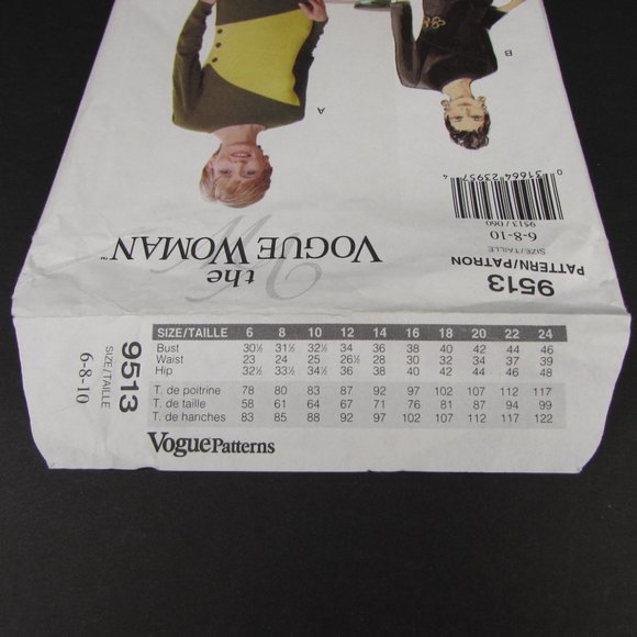 Vogue Woman 9513 Fitted Dress 6 8 10 Easy Uncut Sewing Pattern - Picture 5 of 6